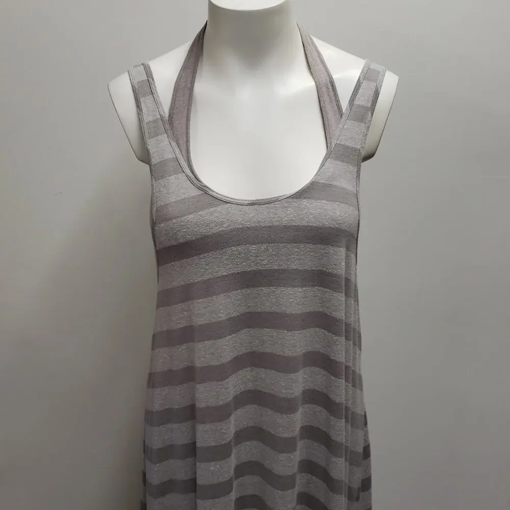 Free People Beach Striped Maxi Dress Striped Halter Attached Bra Women's XS